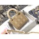 Dior Lady Dior Mini Bag In Metallic Lambskin with Beaded Embroidery