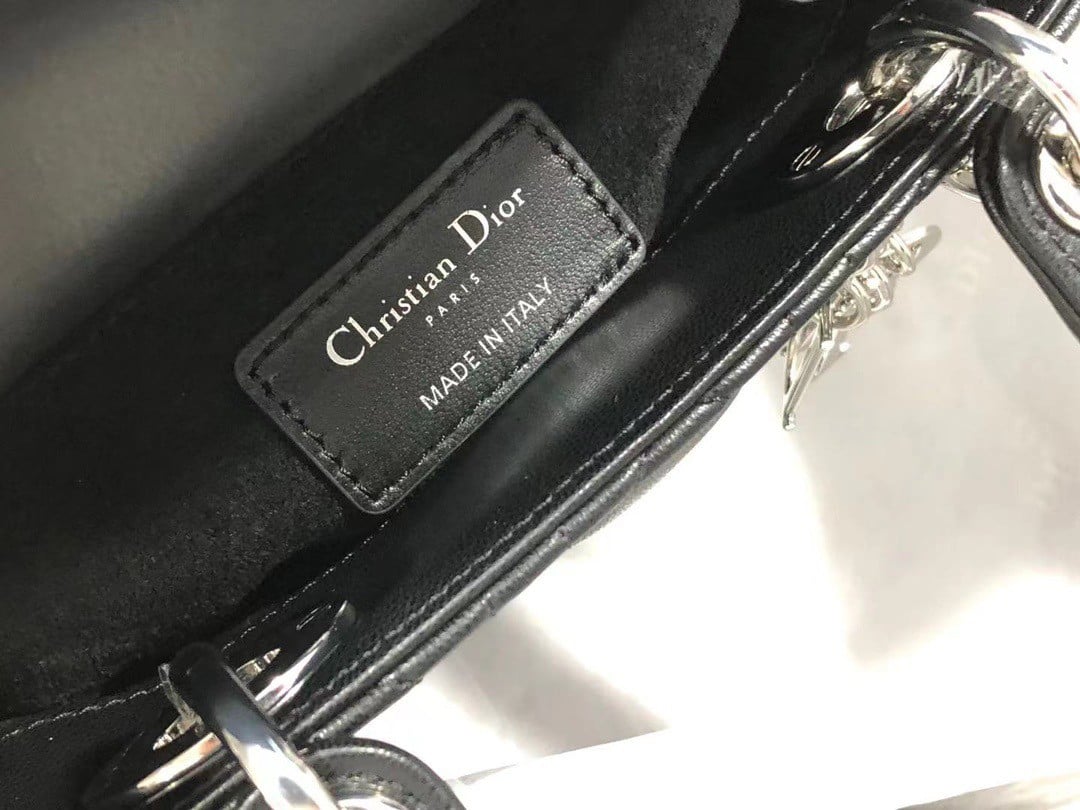 Dior Lady Dior Mini Bag with Chain in Noir Cannage Lambskin