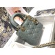 Dior Lady Dior Mini Bag with Chain in Grey Cannage Lambskin