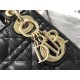 Dior Lady Dior Mini Bag with Chain in Black Cannage Lambskin