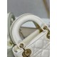 Dior Lady Dior Mini Bag with Chain in White Cannage Lambskin