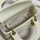 Dior Lady Dior Mini Bag with Chain in White Cannage Lambskin