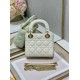 Dior Lady Dior Mini Bag with Chain in White Cannage Lambskin