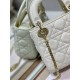 Dior Lady Dior Mini Bag with Chain in White Cannage Lambskin