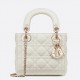 Dior Lady Dior Mini Bag with Chain in White Cannage Lambskin