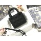 Dior Lady Dior Mini Chain Bag In Black Ultramatte Calfskin