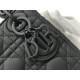 Dior Lady Dior Mini Chain Bag In Black Ultramatte Calfskin