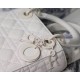 Dior Lady Dior Mini Chain Bag In White Ultramatte Calfskin