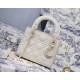 Dior Lady Dior Mini Chain Bag In White Ultramatte Calfskin