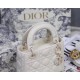 Dior Lady Dior Mini Chain Bag In White Ultramatte Calfskin