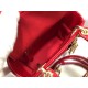 Dior Lady Dior Mini Chain Bag with Chain in Red Patent Calfskin