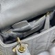 Dior Lady Dior Mini Chain Bag with Chain in Grey Pearlescent Lambskin