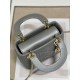 Dior Lady Dior Mini Chain Bag with Chain in Grey Pearlescent Lambskin