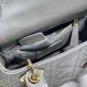 Dior Lady Dior Mini Chain Bag with Chain in Grey Pearlescent Lambskin