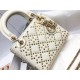 Dior Lady Dior Mini Chain Bag in White Lambskin with Star Embroidery