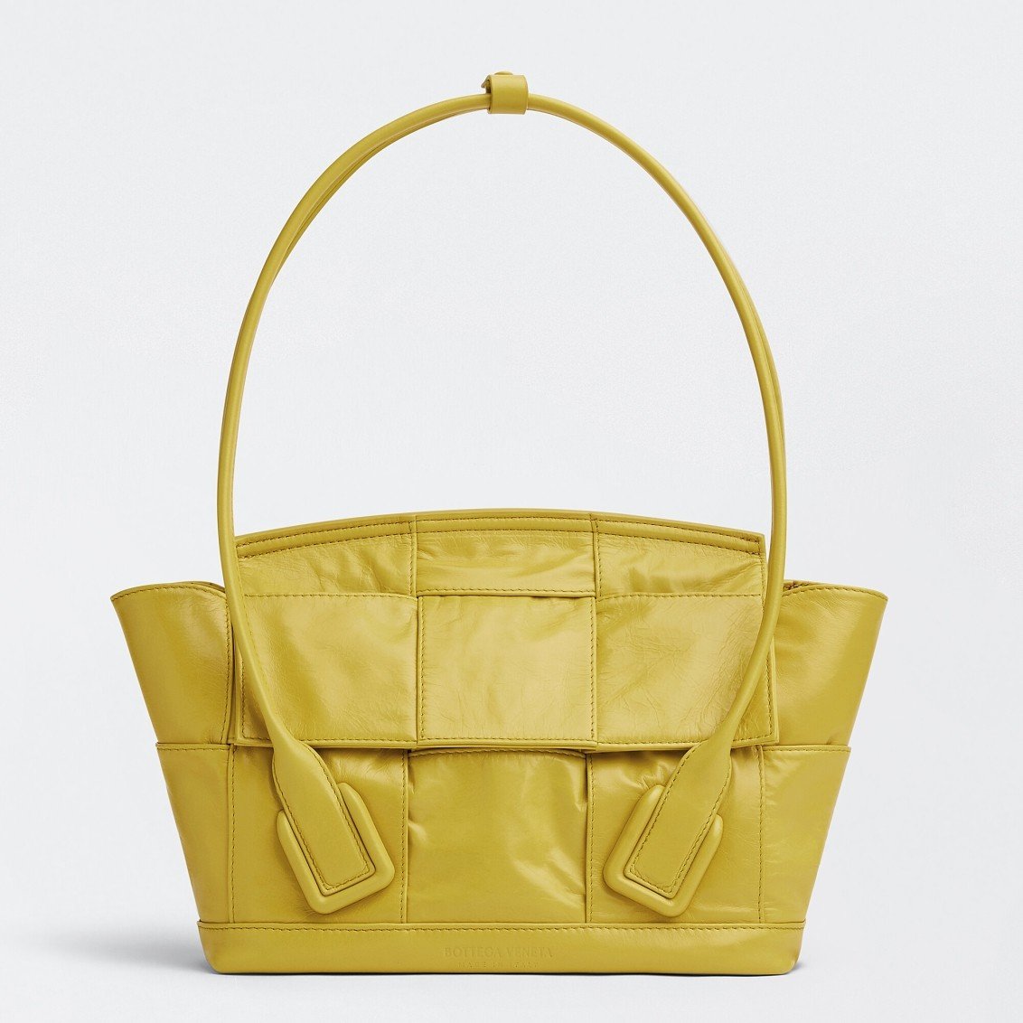 Bottega Veneta Arco Small Bag In Yellow Intrecciato Leather