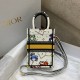 Dior Mini Book Tote Phone Bag In White Pixel Zodiac Embroidery