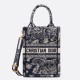 Dior Mini Book Tote Phone Bag In Blue Toile de Jouy Reverse Embroidery