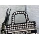 Dior Mini Book Tote Bag In Micro Houndstooth Embroidery