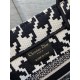 Dior Small Book Tote Bag In Micro Houndstooth Embroidery