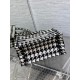 Dior Small Book Tote Bag In Micro Houndstooth Embroidery