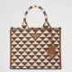 Prada Symbole Small Bag In White/Brown Jjacquard Fabric