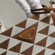 Prada Symbole Small Bag In White/Brown Jjacquard Fabric