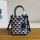 Prada Symbole Micro Bag In White/Blue Jjacquard Fabric