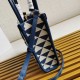 Prada Symbole Micro Bag In White/Blue Jjacquard Fabric