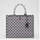 Prada Symbole Large Bag In White/Blue Jjacquard Fabric