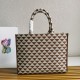 Prada Symbole Large Bag In White/Brown Jjacquard Fabric