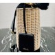 Prada Bucket Bag In Wicker and Black Canvas