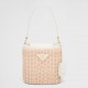 Prada Bucket Bag In Wicker and White Canvas