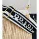 Prada Bucket Bag In Wicker and White Canvas