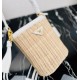 Prada Bucket Bag In Wicker and White Canvas