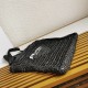 Prada Small Tote Bag In Black Woven Raffia