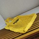 Prada Small Tote Bag In Yello Woven Raffia