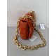 Bottega Veneta Chain Cassette Bag In Maple Intrecciato Suede Calfskin