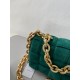 Bottega Veneta Chain Cassette Bag In Green Intrecciato Suede Calfskin