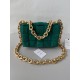 Bottega Veneta Chain Cassette Bag In Green Intrecciato Suede Calfskin