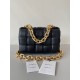 Bottega Veneta Chain Cassette Bag In Black Intrecciato Lambskin