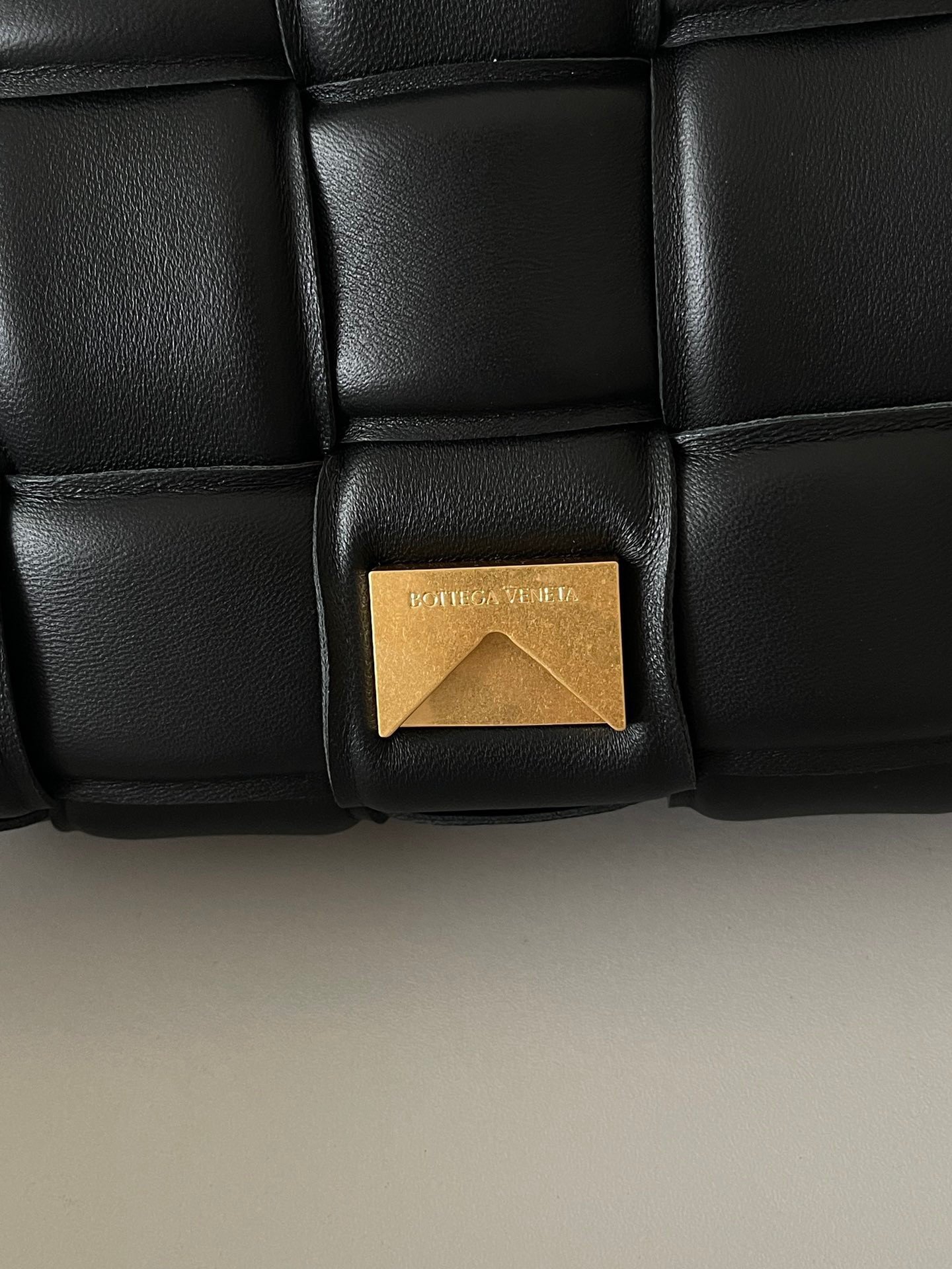 Bottega Veneta Chain Cassette Bag In Black Intrecciato Lambskin