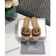 Dior Women's D-Club Slides In Brown Calfskin