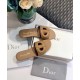 Dior Women's D-Club Slides In Brown Calfskin