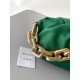 Bottega Veneta The Chain Pouch Bag In Green Calfskin