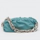 Bottega Veneta The Chain Pouch Bag In Lake Green Calfskin