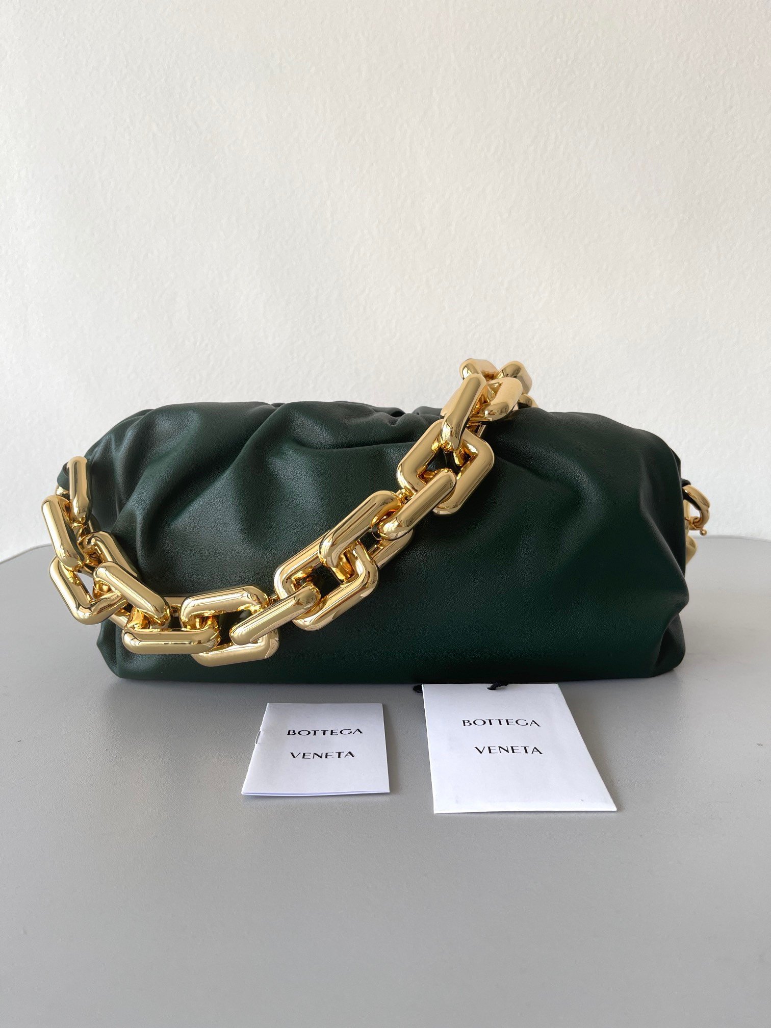 Bottega Veneta The Chain Pouch Bag In Raintree Calfskin