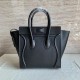 Celine Micro Luggage Tote Bag In Black Smooth Calfskin