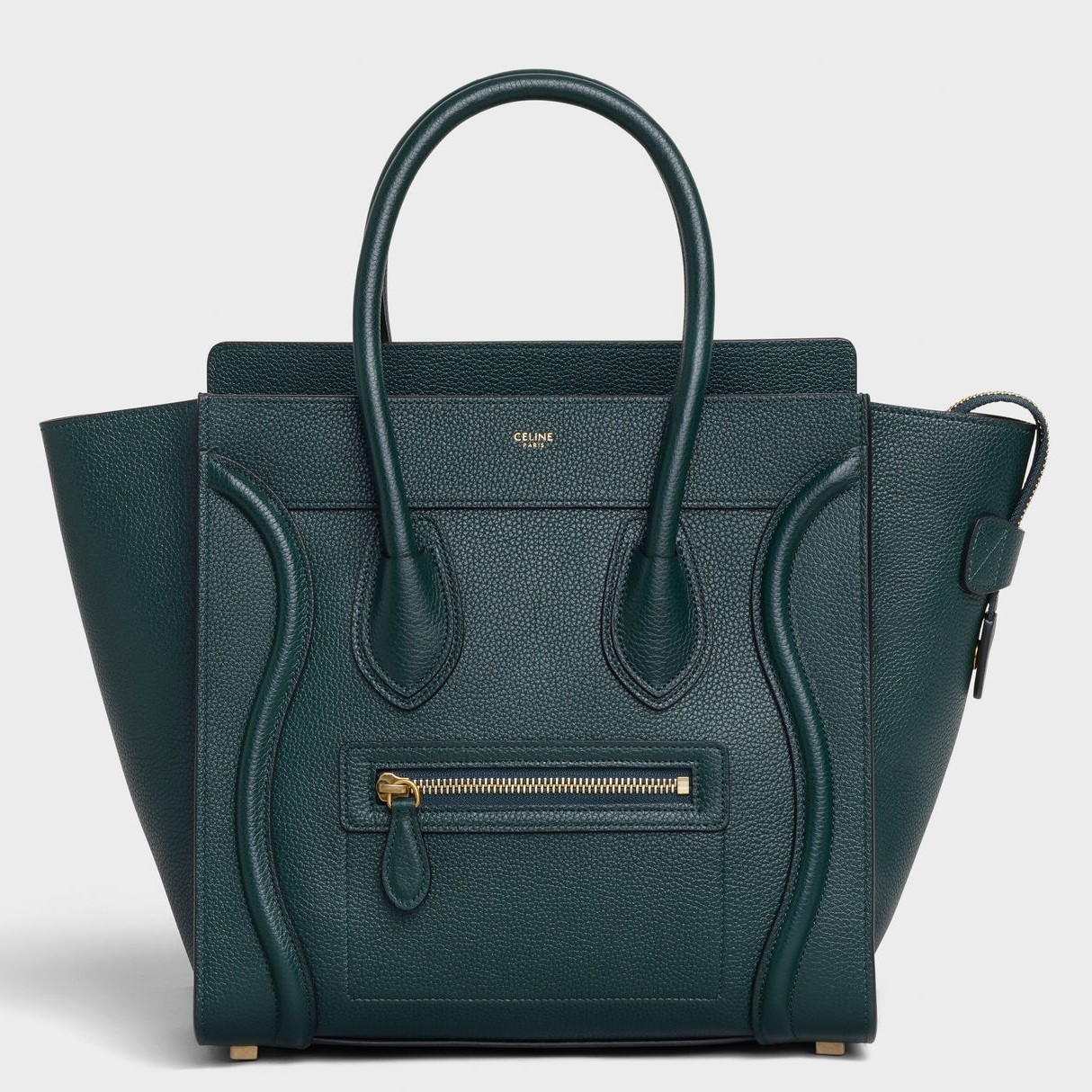 Celine Micro Luggage Tote Bag In Amazone Drummed Calfskin