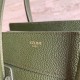 Celine Micro Luggage Tote Bag In Khaki Green Drummed Calfskin